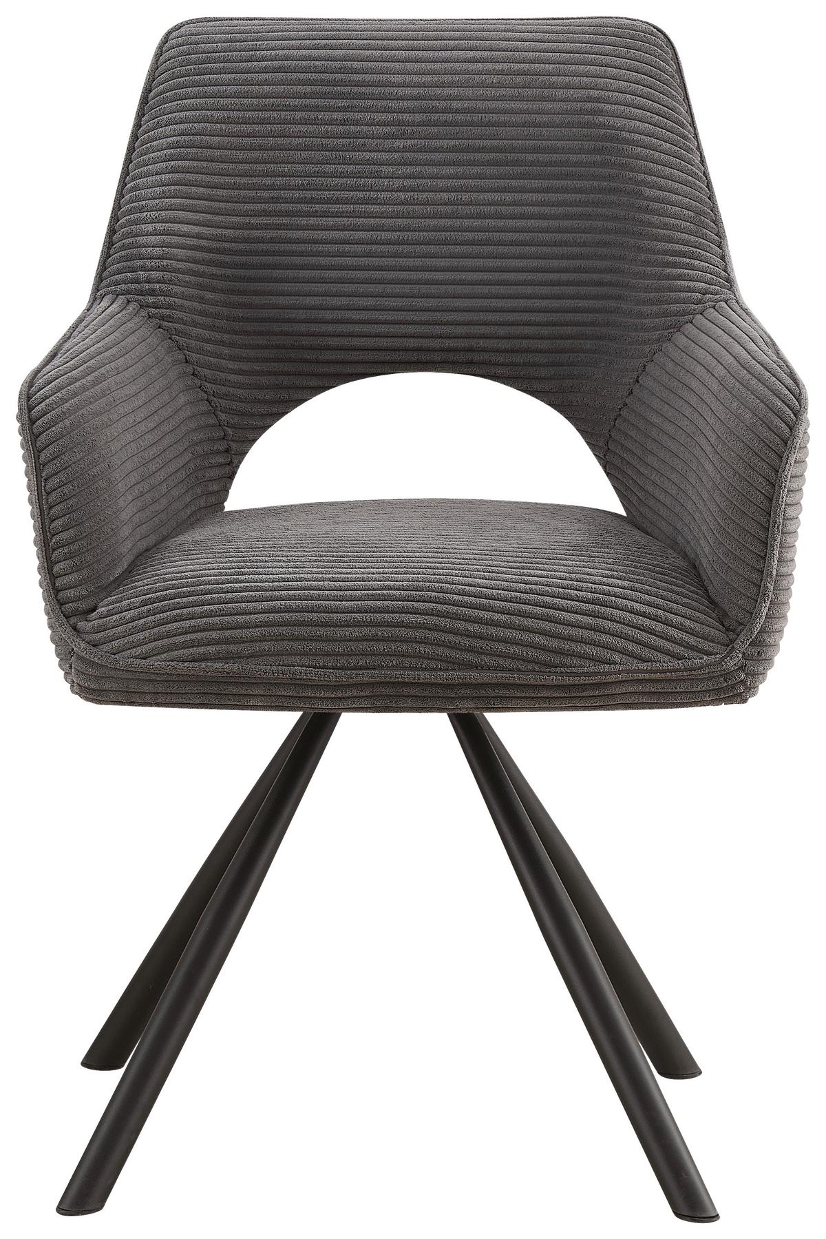 KRZESŁO Z PODŁOKIETNIKAMI JASON - czarny/ciemnoszary, Design, metal/tkanina (60/85/63cm) - Hom`in