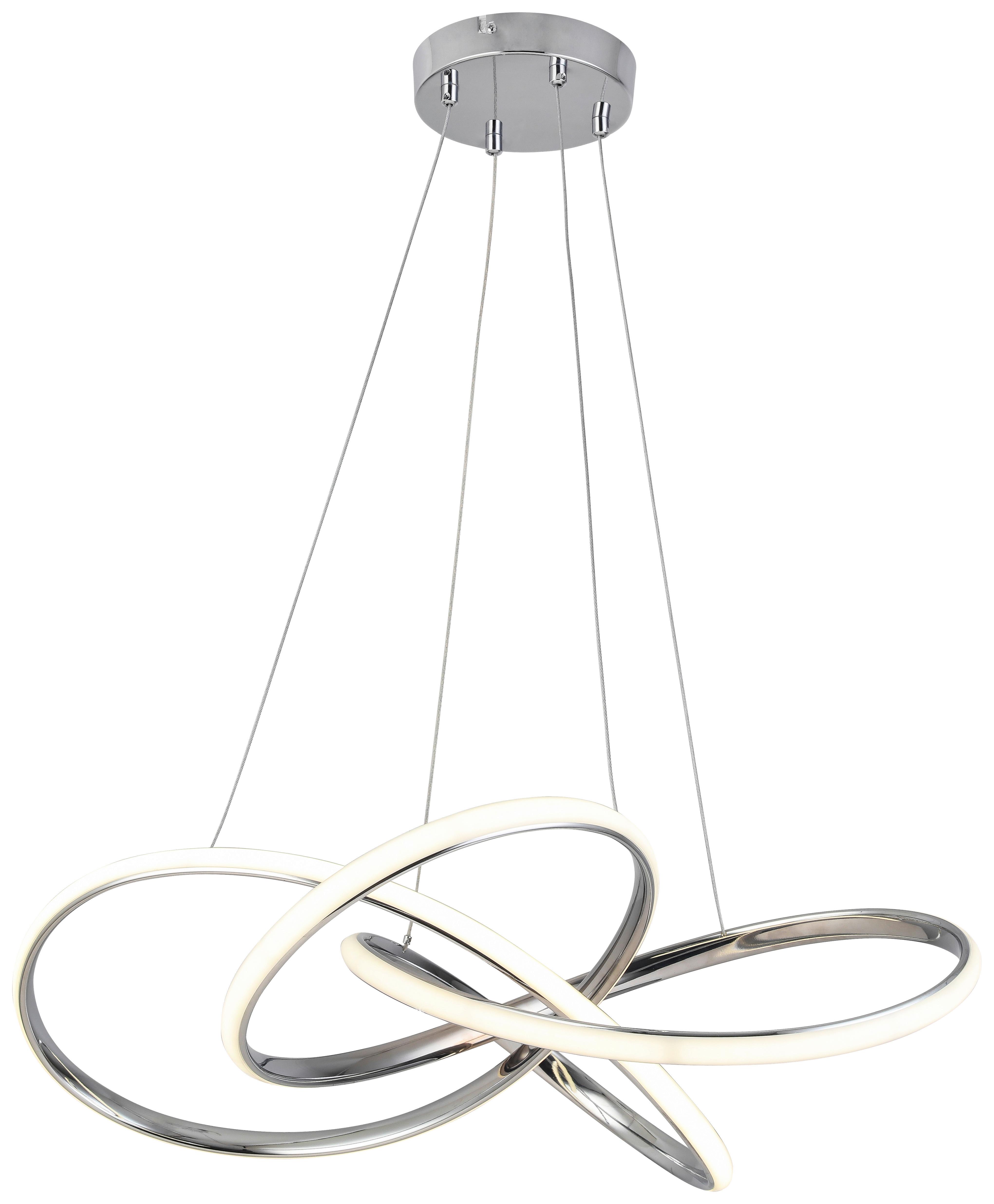 LAMPA WISZĄCA LED LENORE - chromowy, Modern, tworzywo sztuczne/metal (60/120cm) - Premium Living