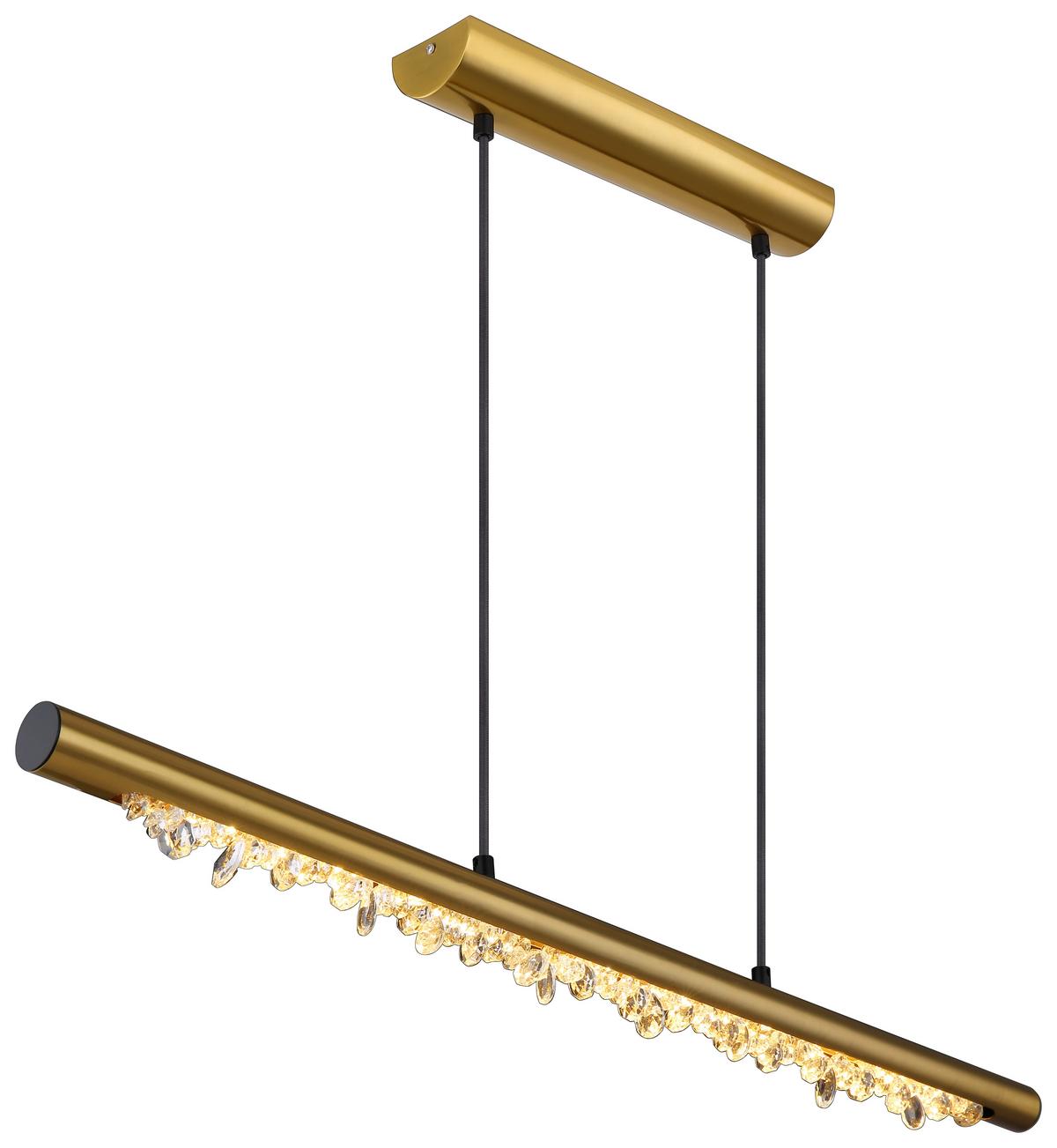Hängeleuchte Felicitas in Messingfarben max. 15 Watt - Klar/Messingfarben, Basics, Kunststoff/Metall (100/8/150cm) - Globo