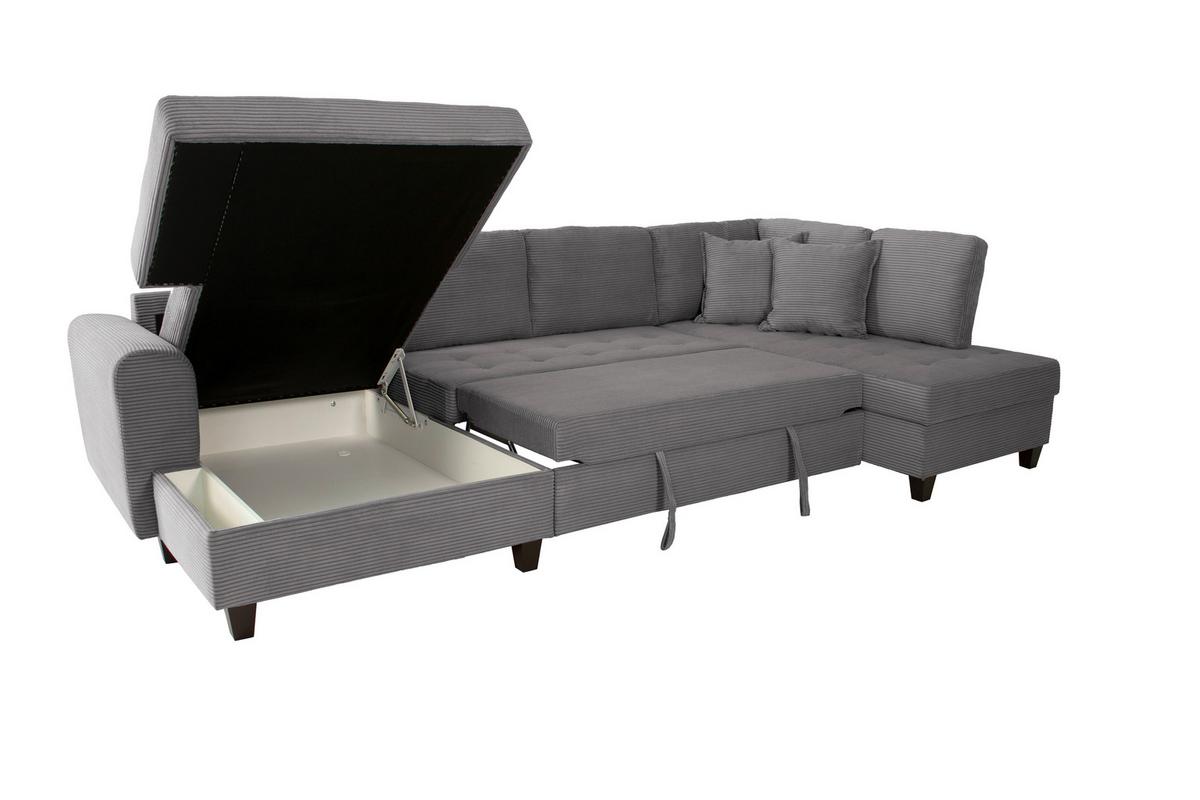 Kutna Garnitura Moritz - siva, Trend, tekstil (155/324/178cm) - Modern Living