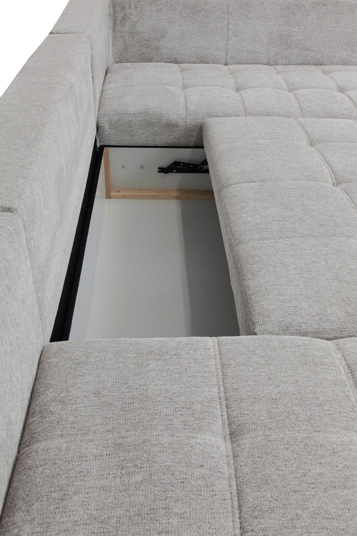 Kutna Garnitura Senso - svijetlo siva/boje kroma, Moderno, tekstil/drvo (183/346/197cm) - Modern Living