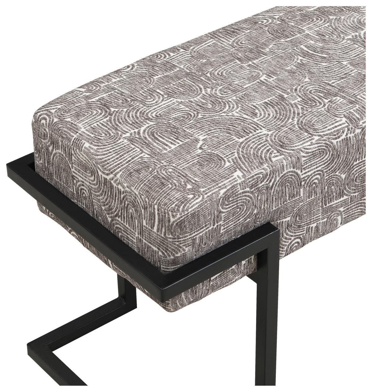 Bert 2 Klupa - siva/crna, Trend, metal/tekstil (80/42/33cm) - Modern Living