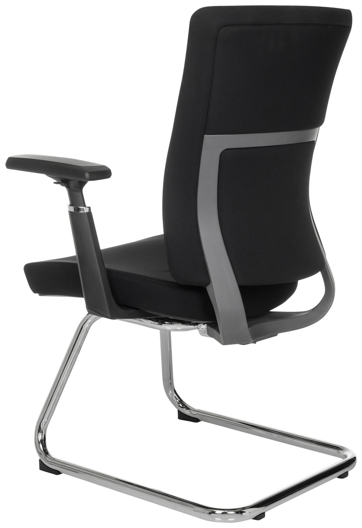 Konferenčni Stol Captivo Pro V, Črna - srebrne barve/črna, Moderno, kovina/tekstil (67cm) - MID.YOU