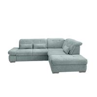 Ecksofa Dalida Mintgrün Chenille mit Bettkasten - Chromfarben/Mintgrün, Design, Textil/Metall (280/254cm) - Livetastic