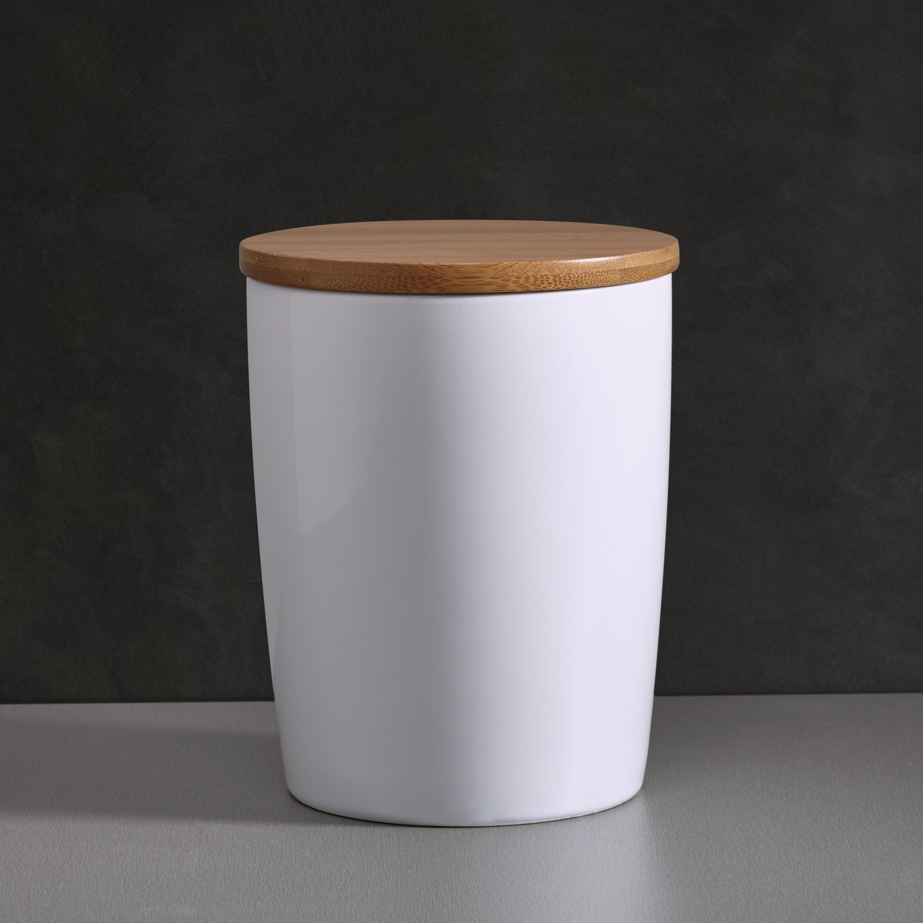 Porzellandose Haku mit Deckel - Naturfarben/Weiß, MODERN, Holz/Keramik (13/17cm) - Bessagi Home