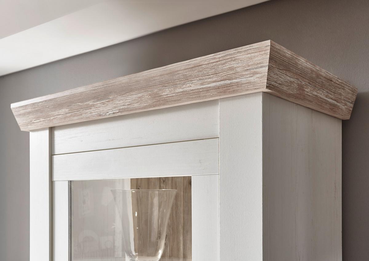 Wohnwand Florenz Pinienfarben/Hellbraun - Hellbraun/Eichefarben, Design, Holzwerkstoff/Metall (296/201/44cm) - MID.YOU