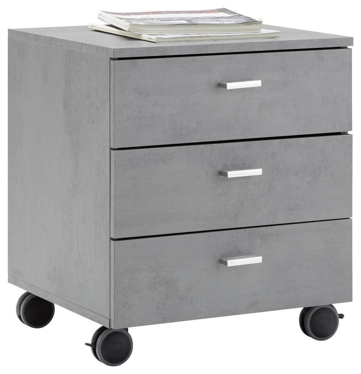 Predalnik Na Kolescih Mister Office, Siva - srebrne barve/črna, Moderno, kovina/umetna masa (45/52/45cm) - Mömax