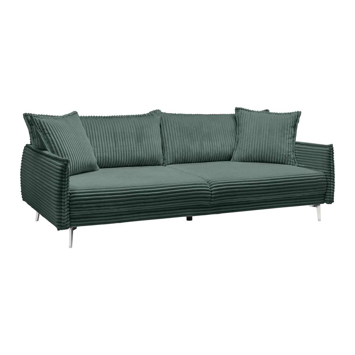 Mega Sofa Kiss - tamno zelena/boje kroma, Moderno, metal (241/90/117cm) - Mömax