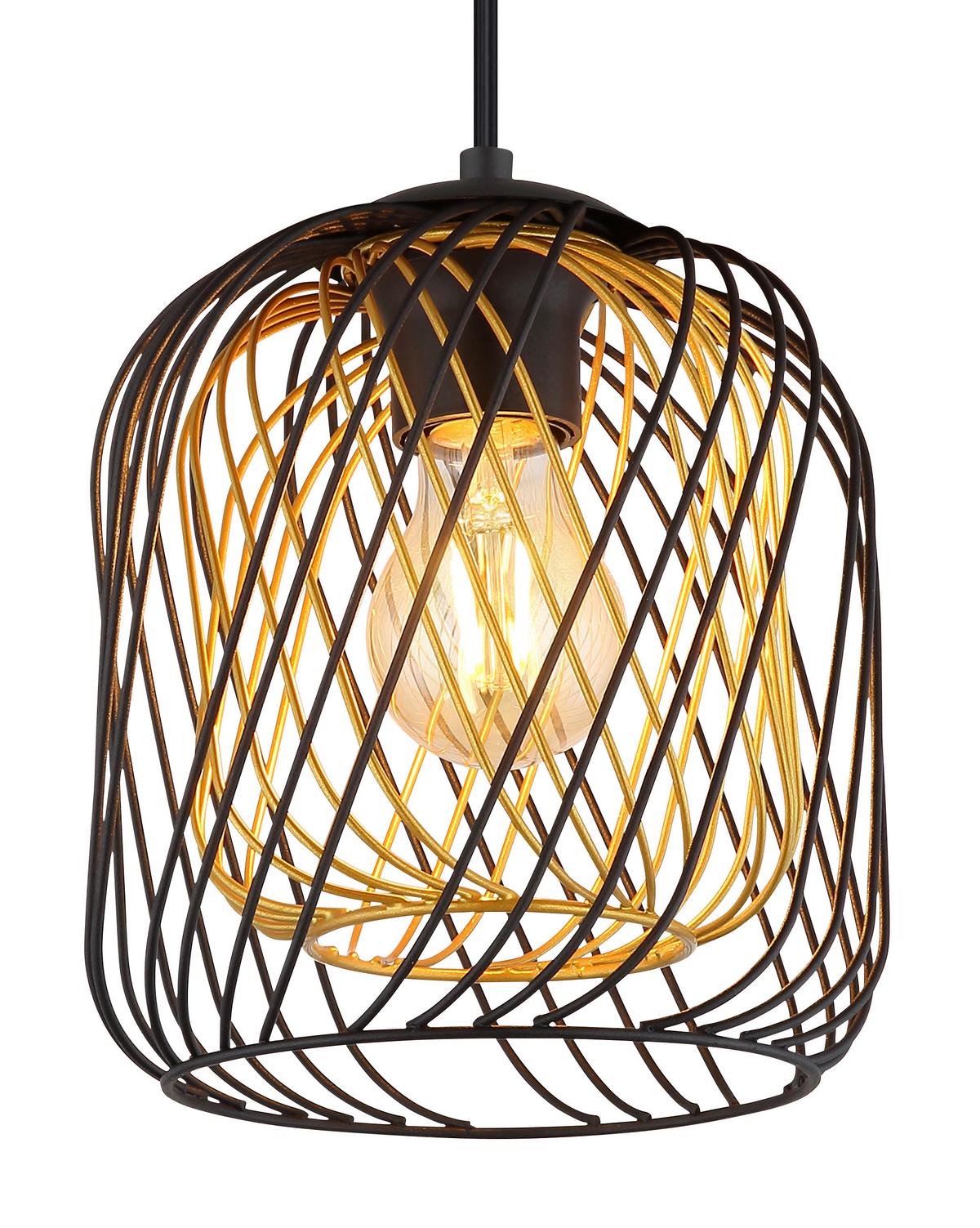 HÄNGELEUCHTE 15965HS DICHTI - Goldfarben/Schwarz, Basics, Kunststoff/Metall (18/150cm) - Globo