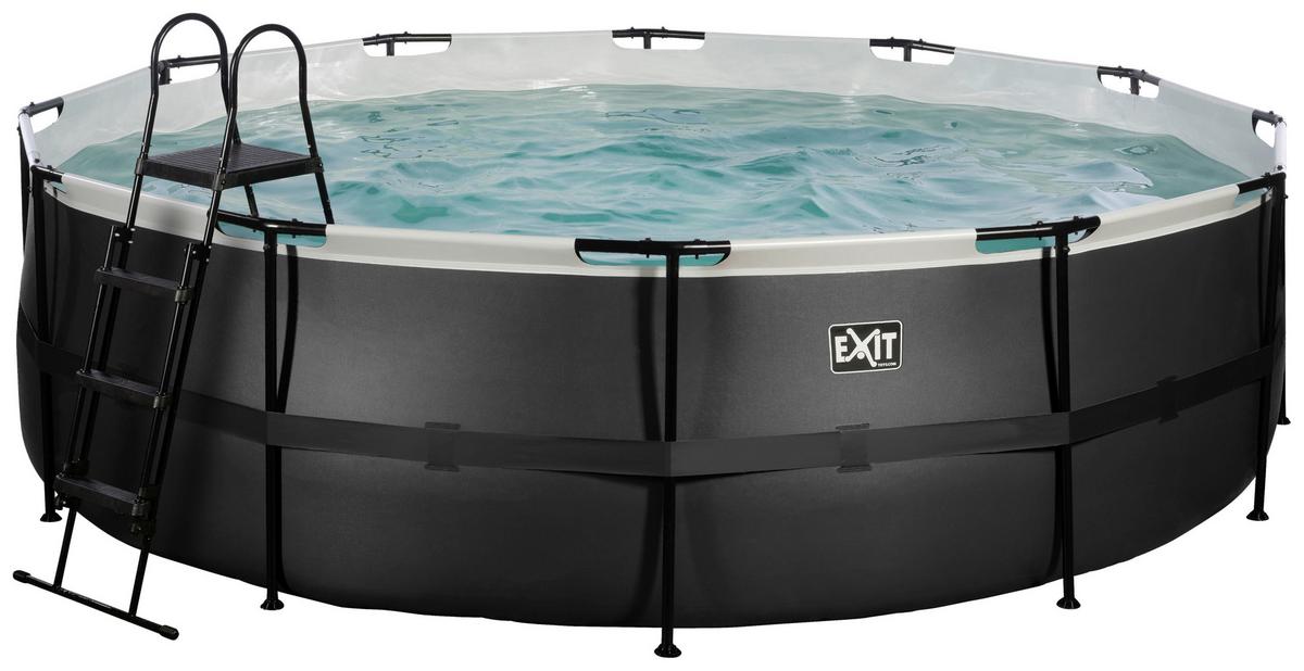 Bazen Exit Black Pool, Črpalka S Peščenim Filtrom, Ø 488cm - črna, Konvencionalno, kovina (488/122cm) - EXIT Toys