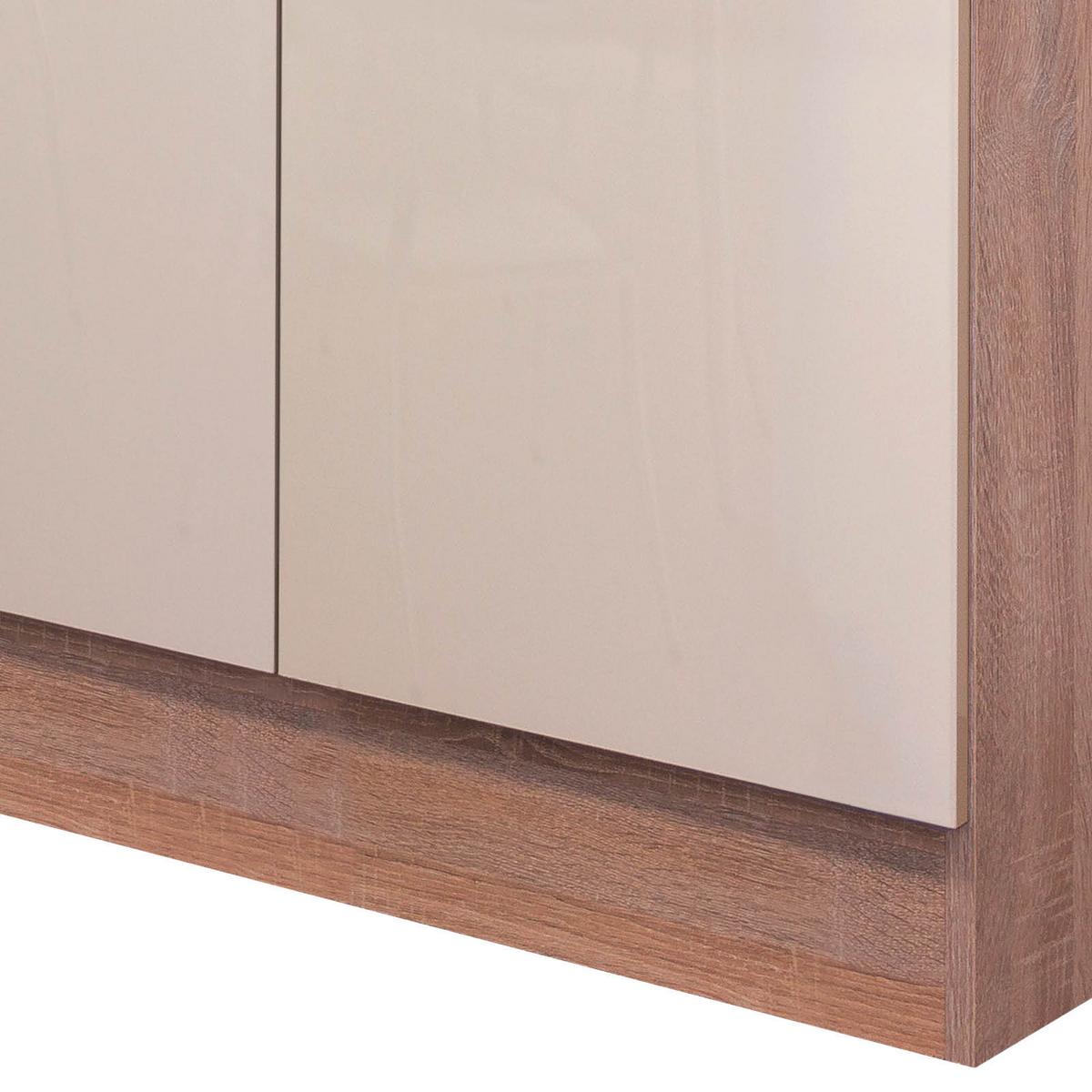 Küchenunterschrank in Kaschmir Sonoma Eiche 'Nepal' - Kaschmir/Edelstahlfarben, MODERN, Holzwerkstoff/Metall (100/86/60cm) - FlexWell