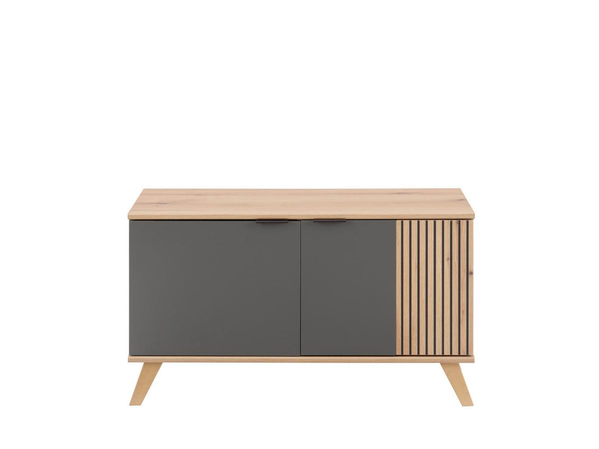 Bancă pentru hol CLEVER - culoare lemn stejar/antracit, Modern, material pe bază de lemn (90/52/38cm) - Modern Living