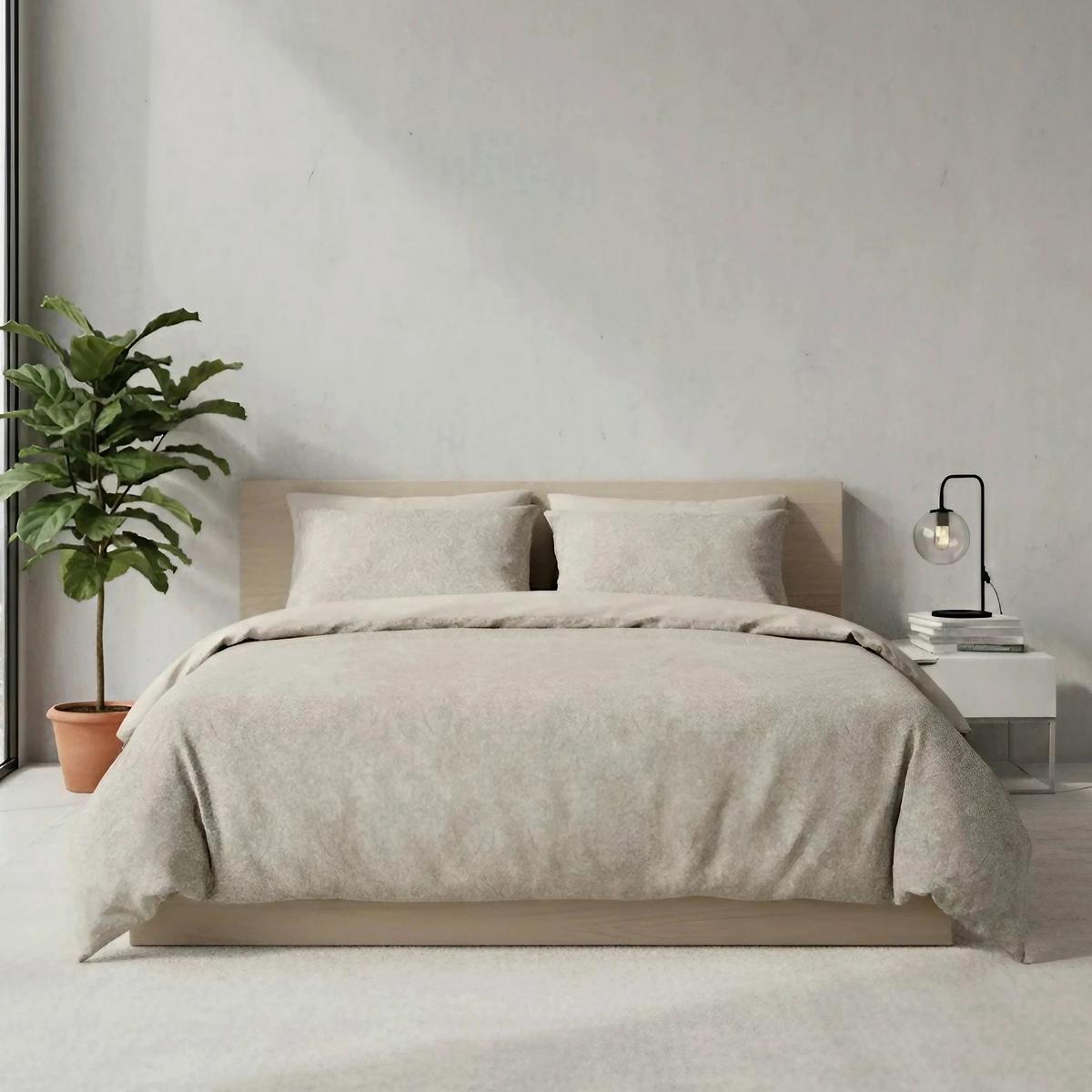 POŚCIEL OWEN KOMBIN - BEIGE - beżowy, Basics, tkanina (135/200cm)