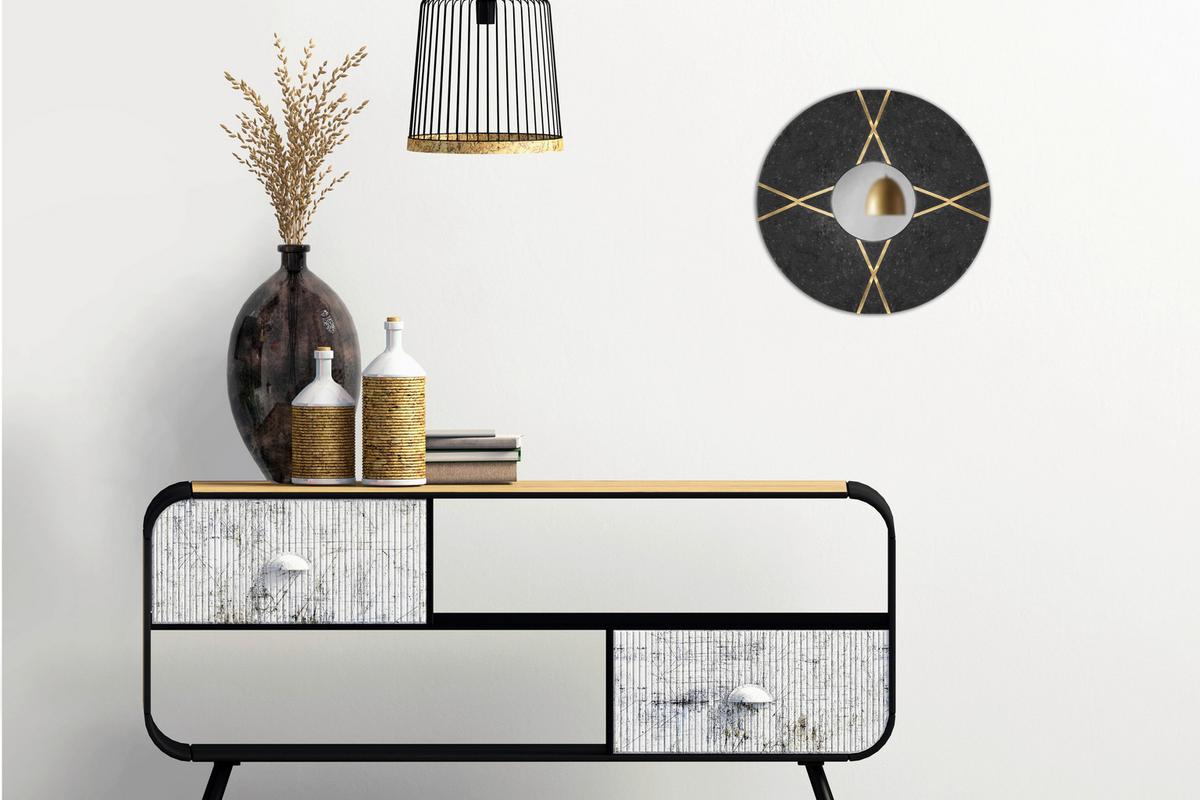 WANDSPIEGEL DEXTER 125 SCHWARZ - Schwarz, Design, Glas/Holzwerkstoff (30/30/2cm) - Kayoom