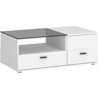 Măsuță de cafea RION - alb, Modern, plastic/sticlă (100/39/67cm) - Modern Living