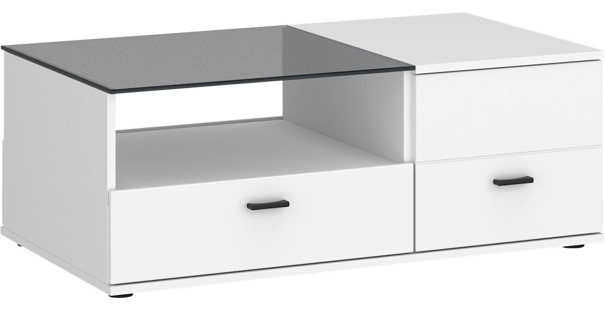 Măsuță de cafea RION - alb, Modern, plastic/sticlă (100/39/67cm) - Modern Living