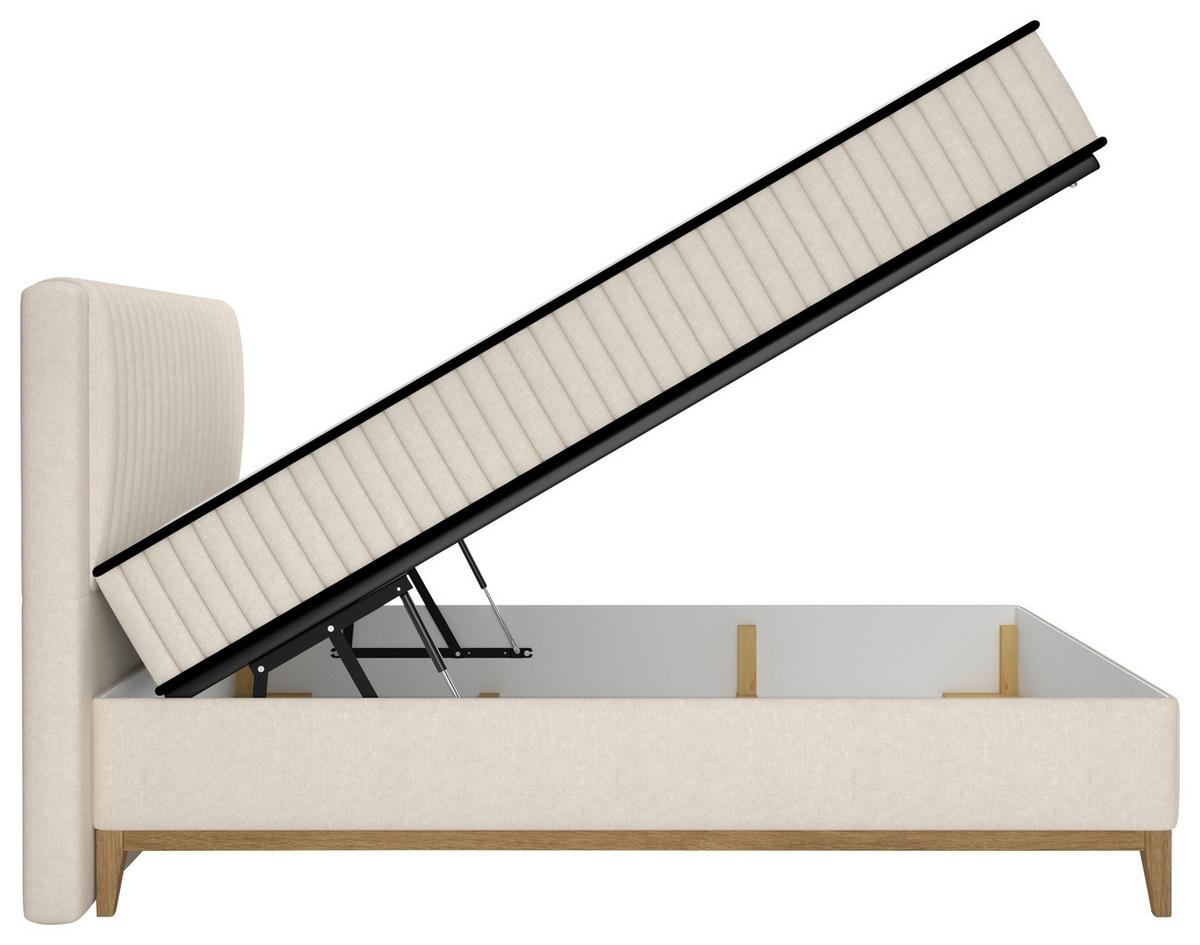 Bett Elena Creme ca. 120x200cm - Creme, KONVENTIONELL, Holz/Holzwerkstoff (120/200cm) - Sembella