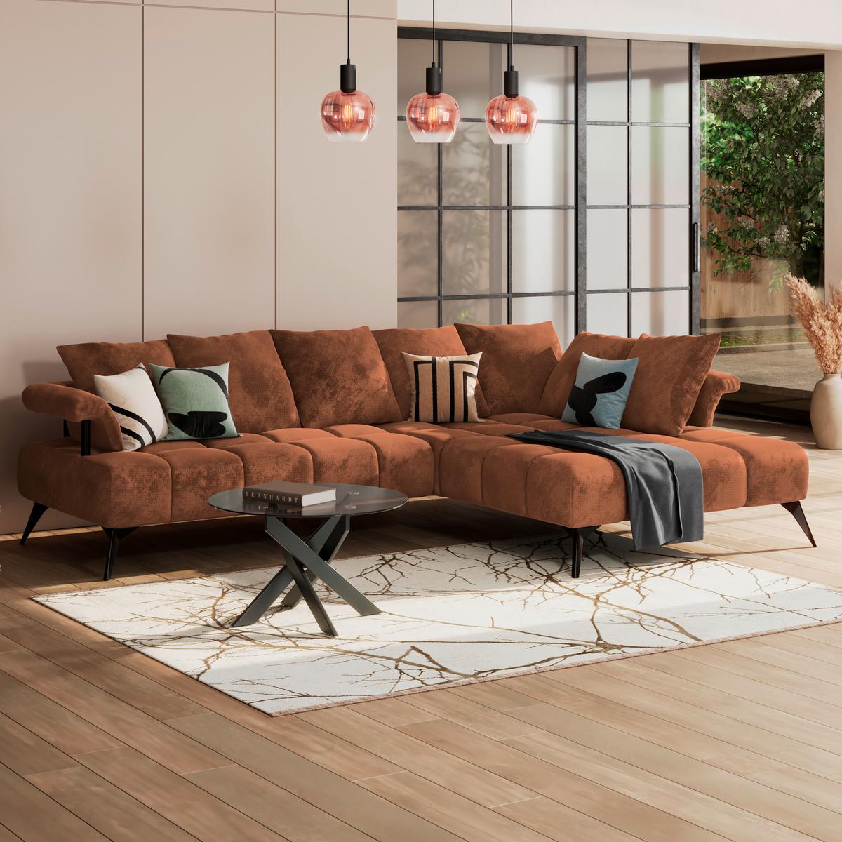 Coltar VANESSA NEW - ruginiu, Modern, textil (297/200cm) - Modern Living