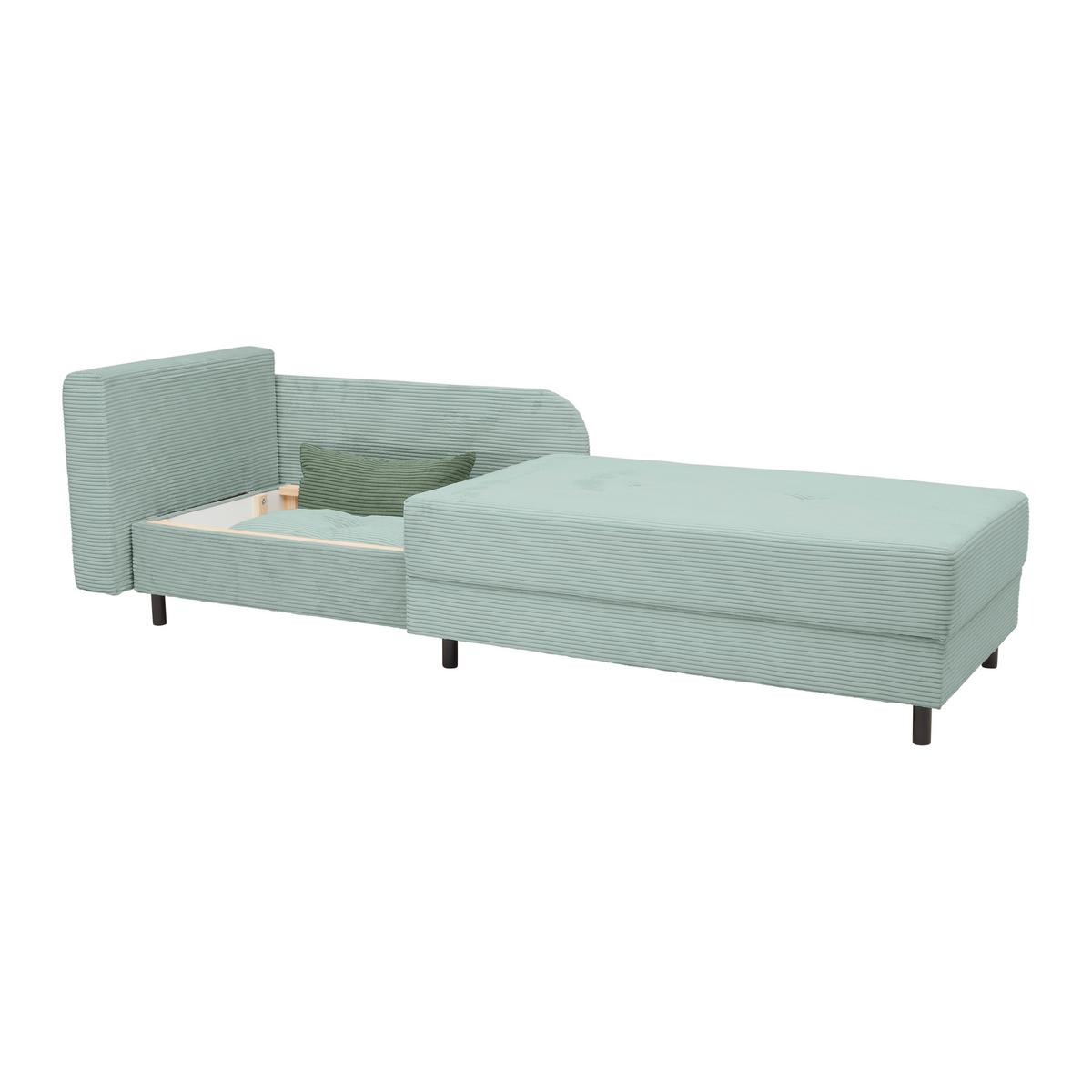 Liege Nova Salbeigrün - Salbeigrün/Schwarz, MODERN, Holz/Textil (85/62/145cm) - Mömax