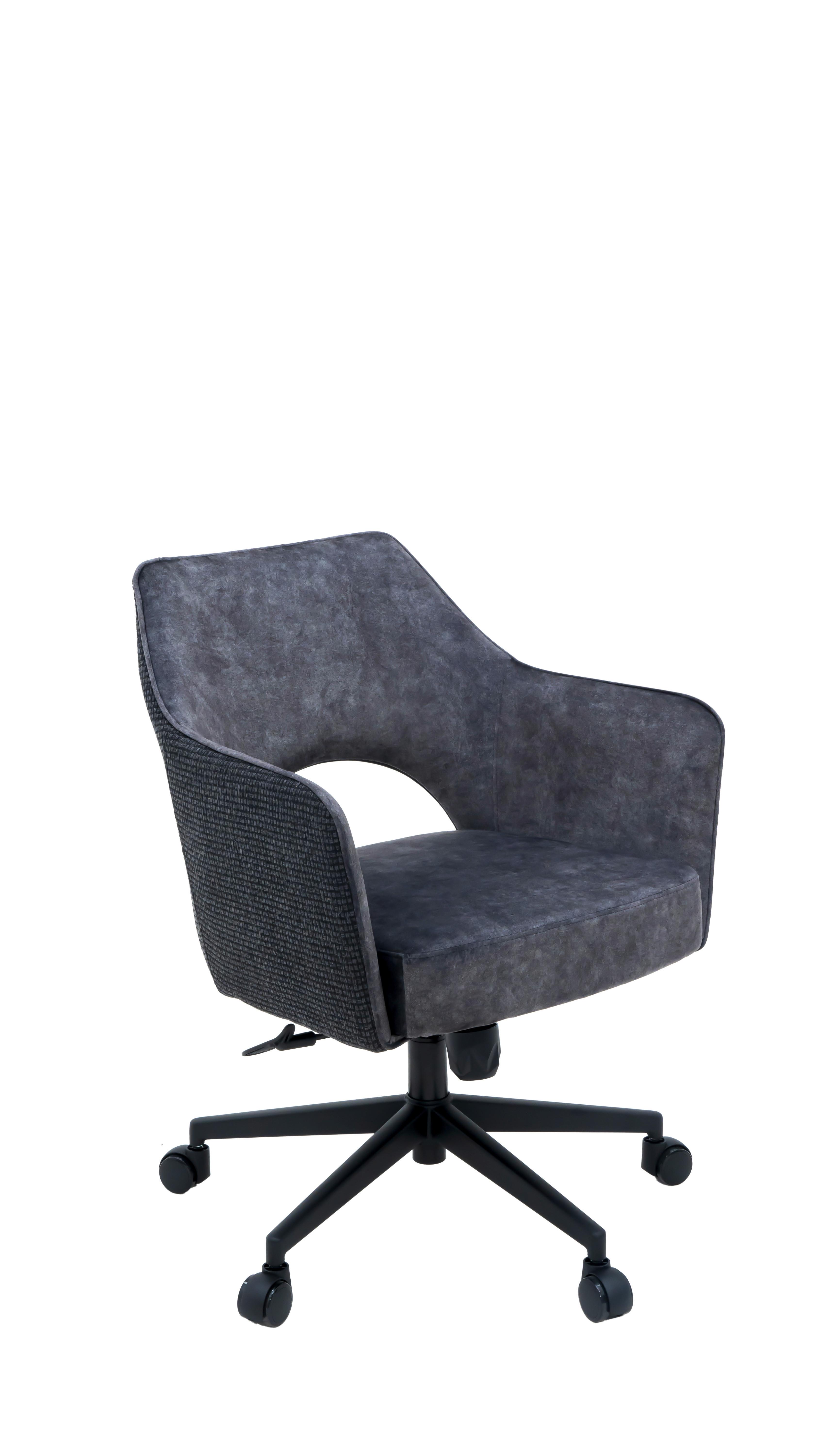 Forgószék Valletta - fekete/antracit, Konventionell, textil/fém (63/82-88/61cm) - Premium Living