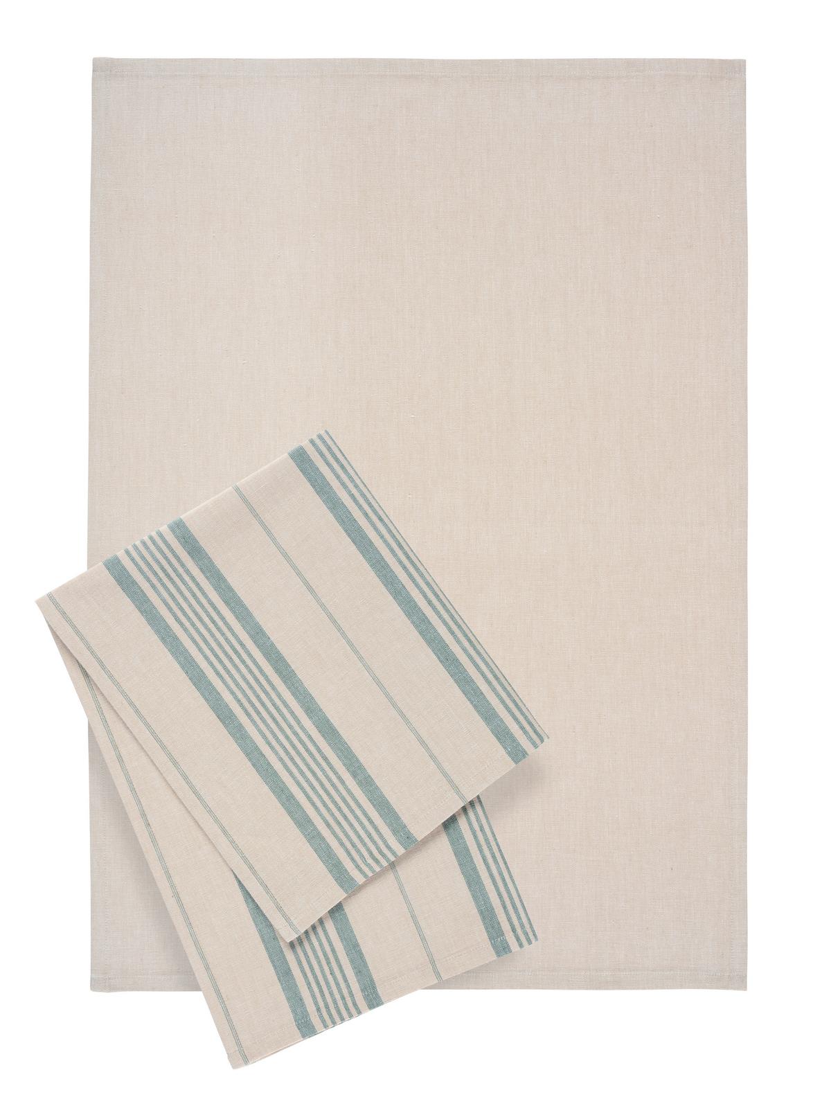 Set prosoape de vase 2/1 HENRY - verde salvie/bej, Modern, textil (50/70cm) - Modern Living