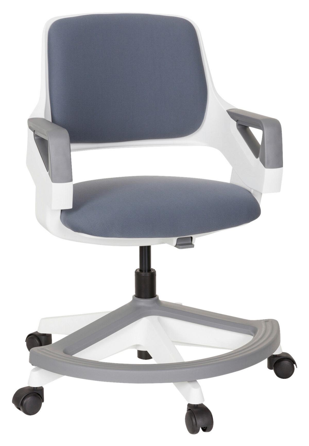 Jugenddrehstuhl Kid Flex ca. 53x80-93x60 cm Grau - Weiß/Grau, Basics, Kunststoff (53/80-93/60cm) - MID.YOU