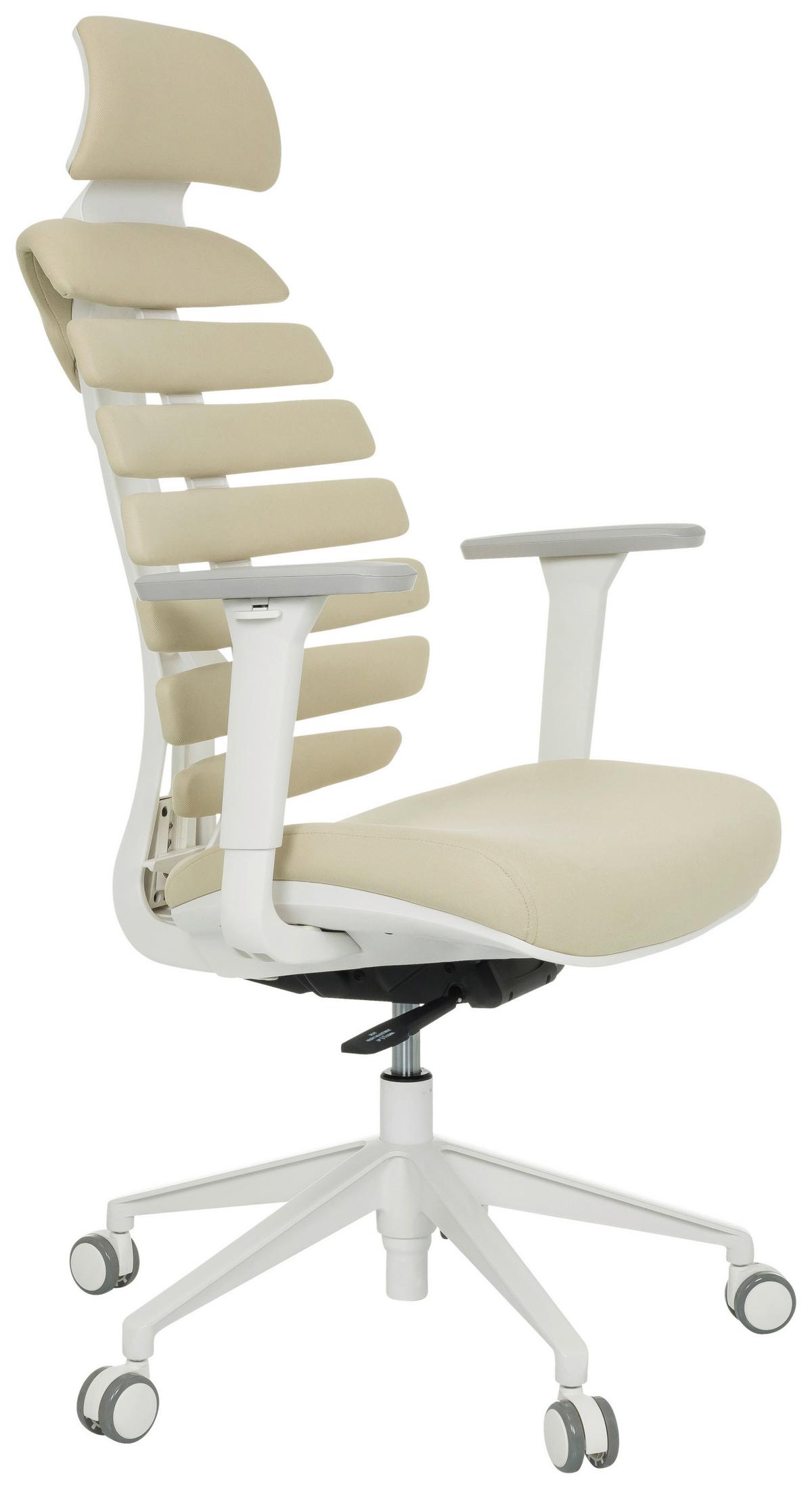 Pisarniški Stol Ergo Line W, Bež - bela/bež, Moderno, umetna masa/tekstil (67/116 - 133/65cm) - MID.YOU