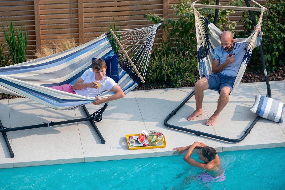 Hängesesselgestell Anthrazit - Anthrazit, KONVENTIONELL, Metall (122/220/138cm) - La Siesta