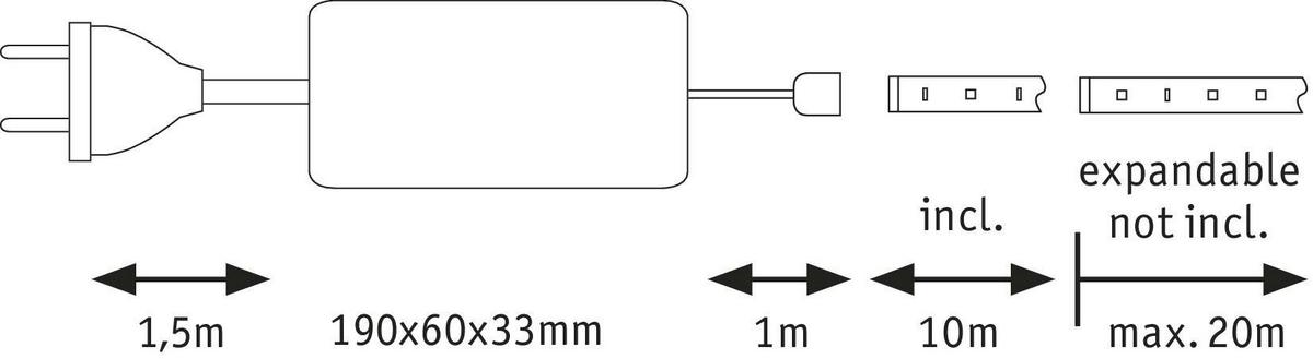 LED-Strip 70830 in Silberfarben max. 50 Watt - Silberfarben, Basics, Kunststoff (1000-2000/0,3cm) - Paulmann