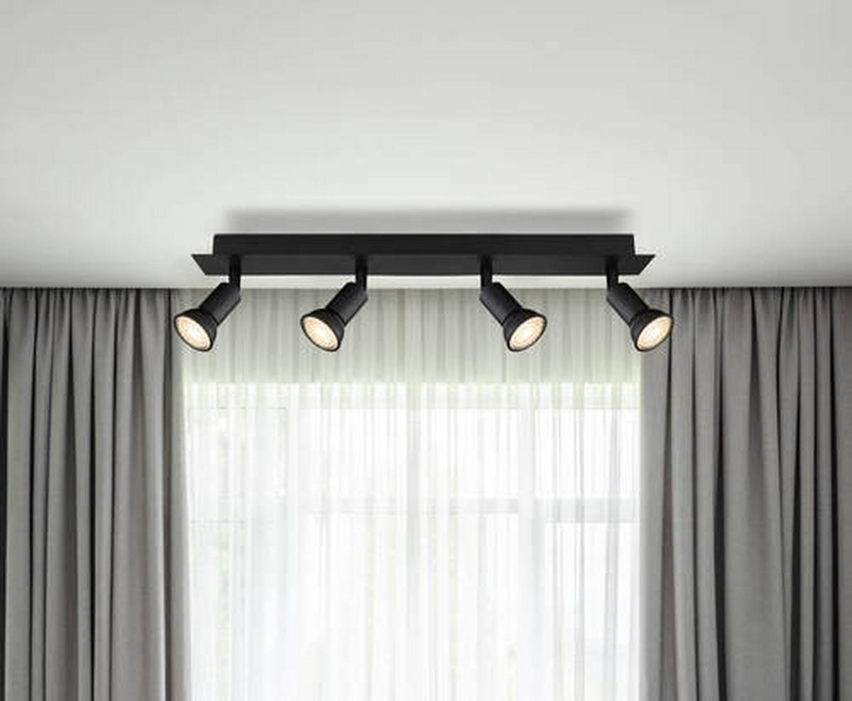 Strahler Drew in Schwarz max. 35 Watt - Schwarz, Design, Metall (50/6/9cm) - Globo