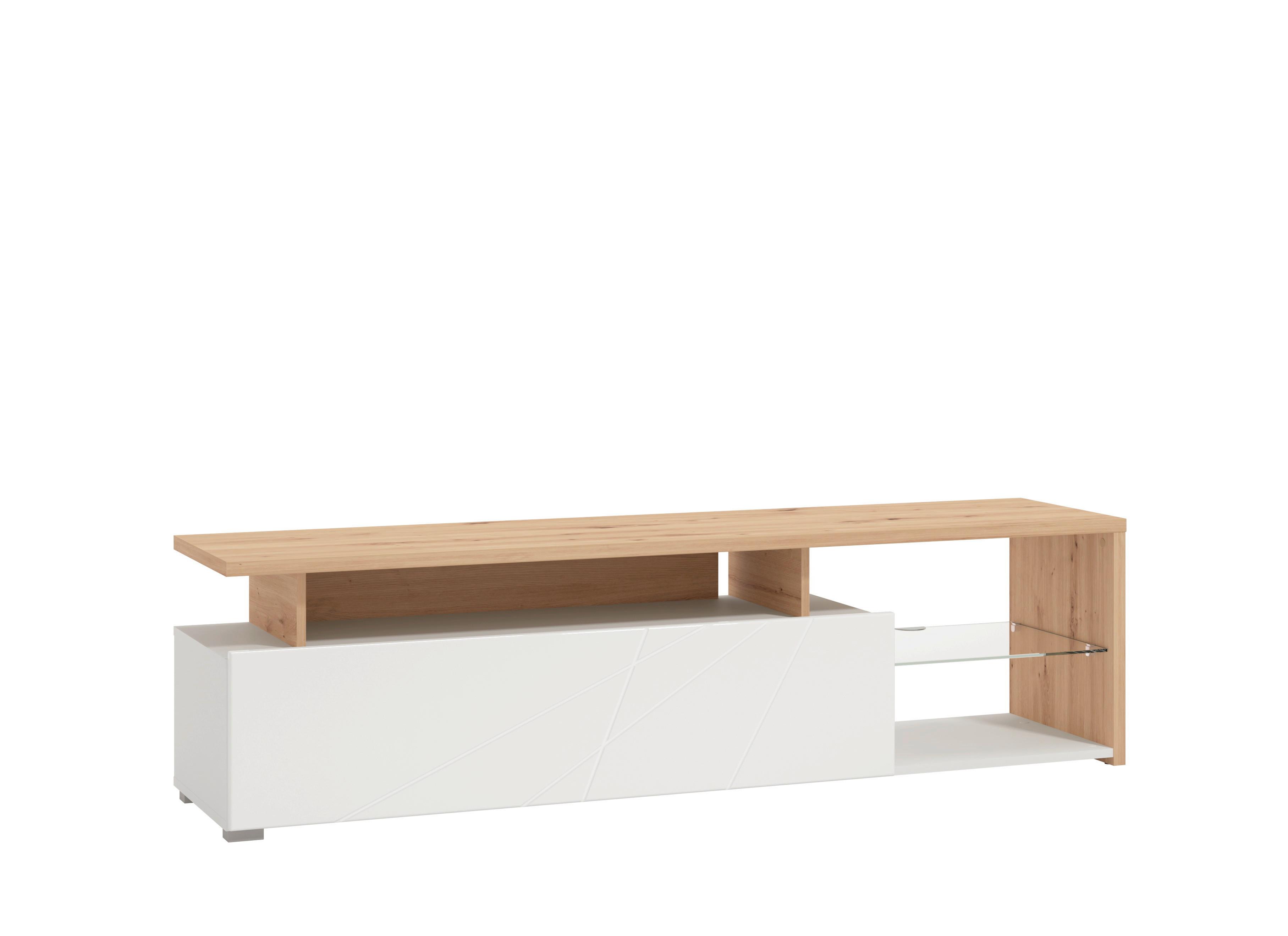 Lowboard Arctic Weiß/Eiche Artisan - Weiß/Eiche Artisan, MODERN, Holzwerkstoff (170/47/42cm) - Mömax