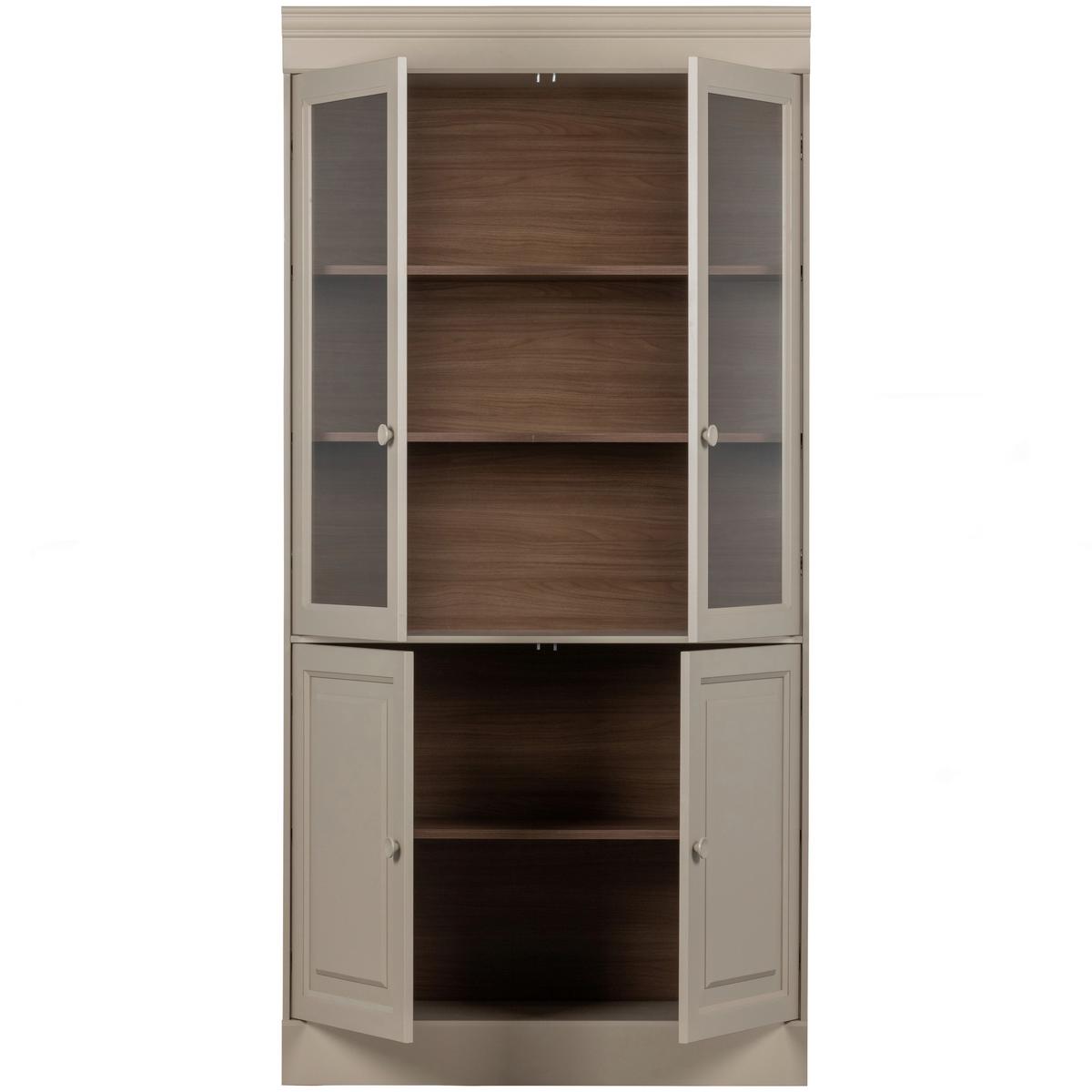 Vitrine Chow Grau - Grau, Design, Holz (105/215/40cm) - Livetastic