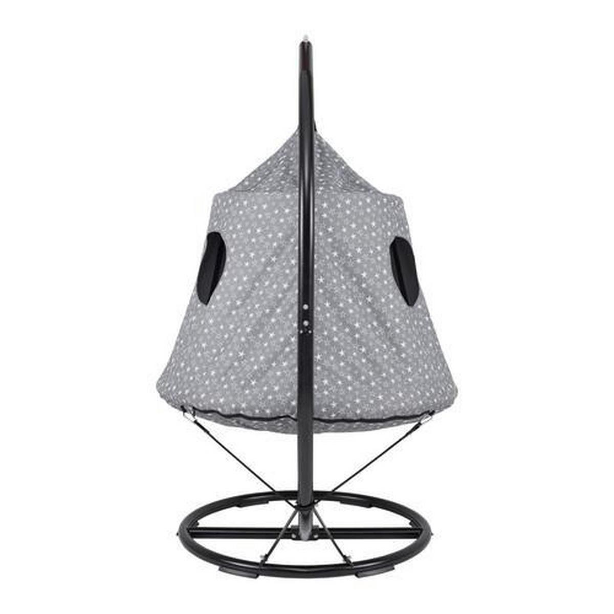 Otroški Viseči Sedež Maya, Siva, Bela, Z Blazinami - siva/črna, Moderno, kovina/tekstil (110/190/110cm) - Bessagi Kids