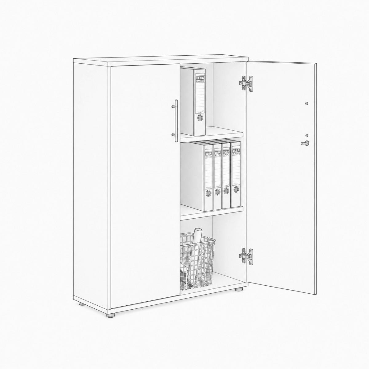 AKTENSCHRANK OFFICE EDITION - Eichefarben/Anthrazit, LIFESTYLE, Holzwerkstoff (84,4/113,6/33cm) - MID.YOU