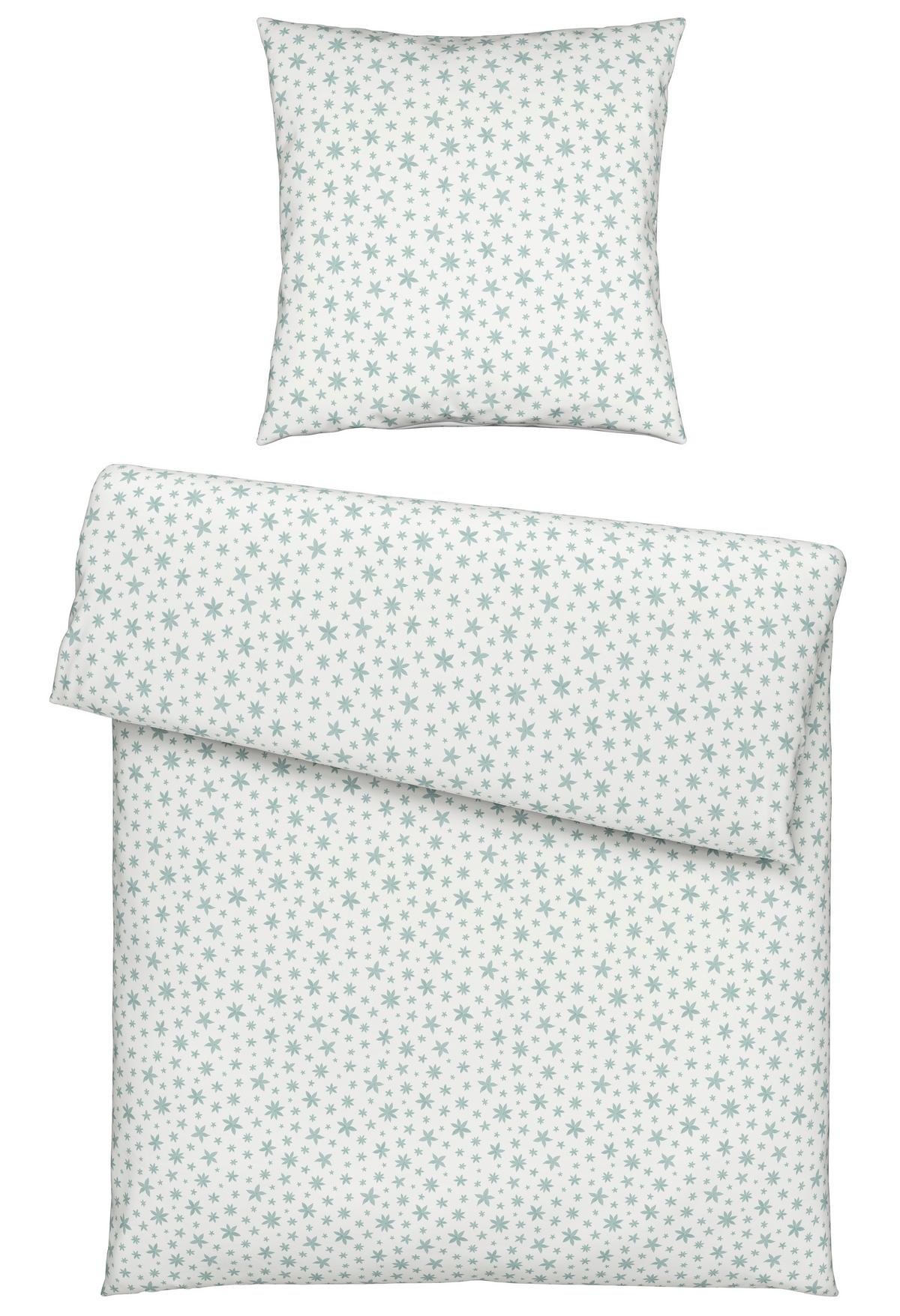 Bettwäsche Anise Weiß/Mintgrün ca. 135x200cm - Weiß/Mintgrün, Textil (135/200cm) - Modern Living