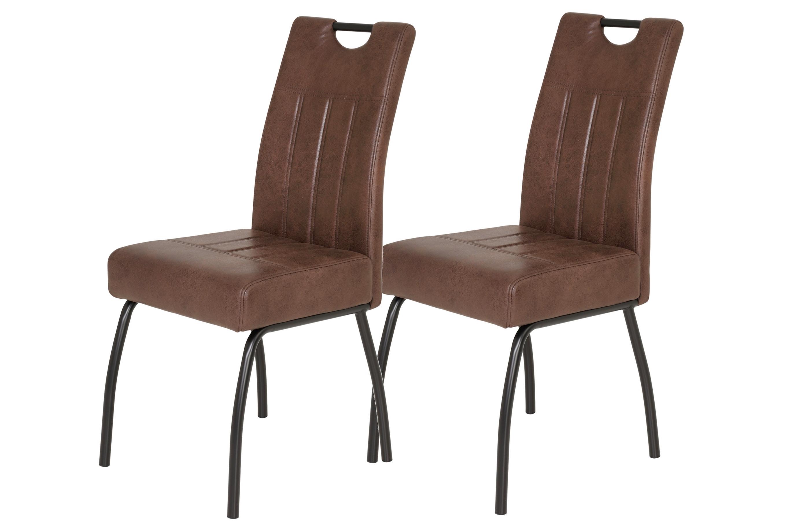 Stuhl-Set Beate S 2er-Set ca. 43x99 cm Braun - Braun, MODERN, Textil/Metall (43/99/60cm) - MID.YOU