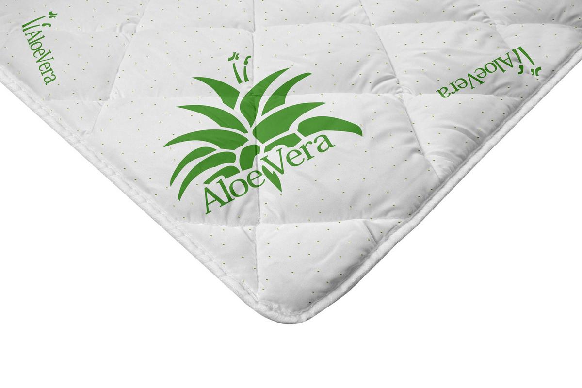 Pilotă matlasată Cushie Aloe Vera, cca. 140x200 cm - alb, Basics, textil (140/200cm)