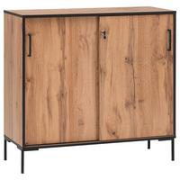 Kommode "Serie 2000" , eiche - Eichefarben/Schwarz, KONVENTIONELL, Holzwerkstoff/Metall (100,1/96,6/41cm) - MID.YOU