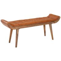 Klop Brez Naslona Wl6.479 - rjava, Moderno, les/usnje (125/50/38cm) - MID.YOU