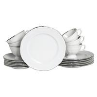 Kavni Servis Maria Theresia Platin, 18-Delni Set - platinaste barve/bela, Basics, keramika - Creatable