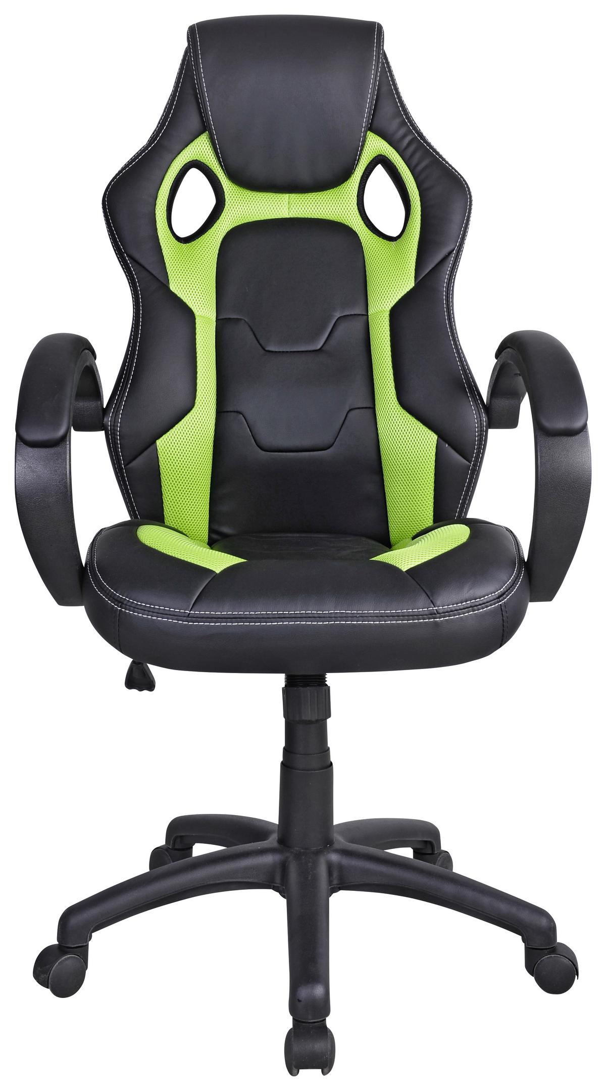 KRZESŁO GAMINGOWE MESUT - zielony/czarny, Design, tworzywo sztuczne/metal (61/110-120/63cm) - Carryhome