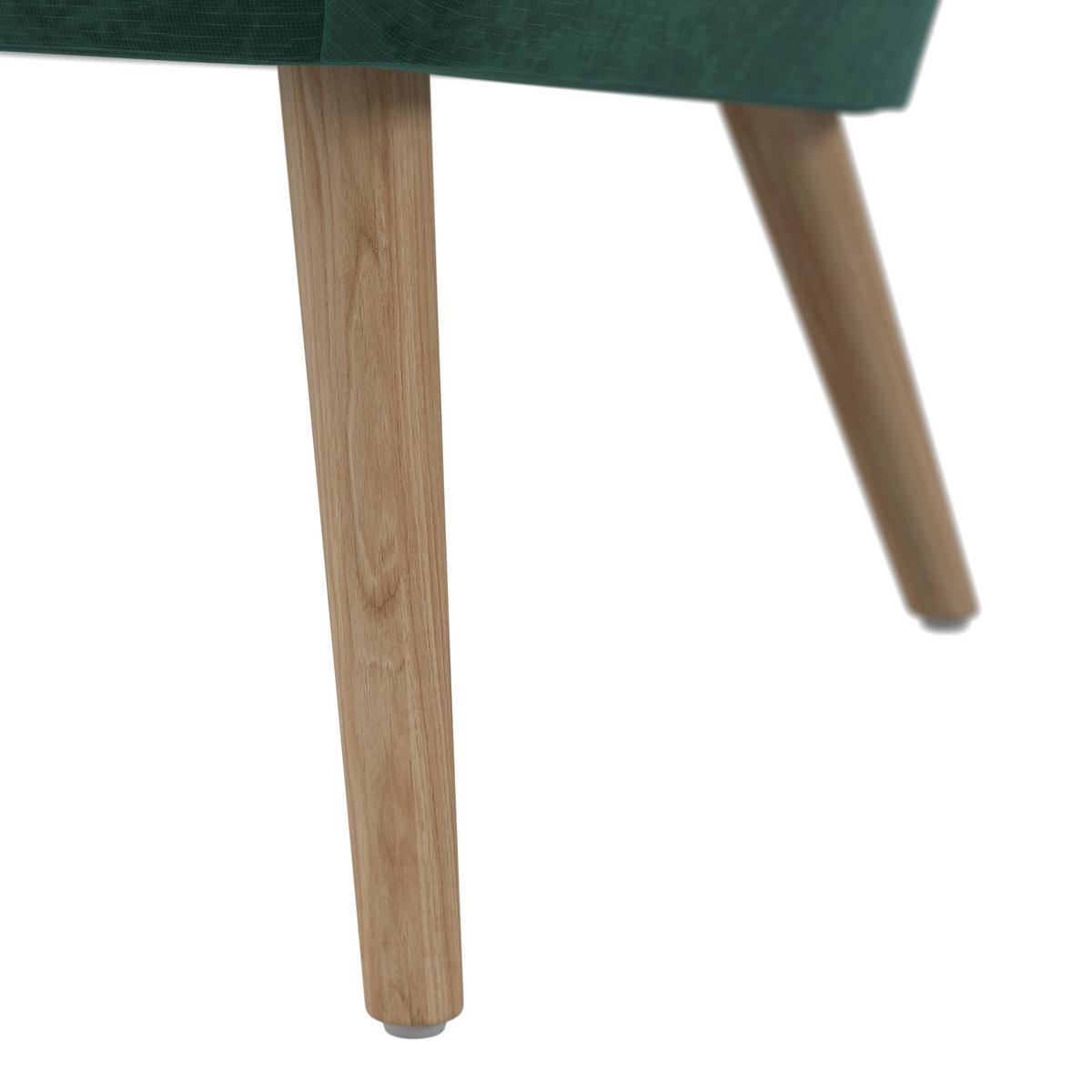 SOFA DWUOSOBOWA MONIQUE - zielony/kolor naturalny, Modern, metal/drewno (126/74/76cm) - Bessagi Home