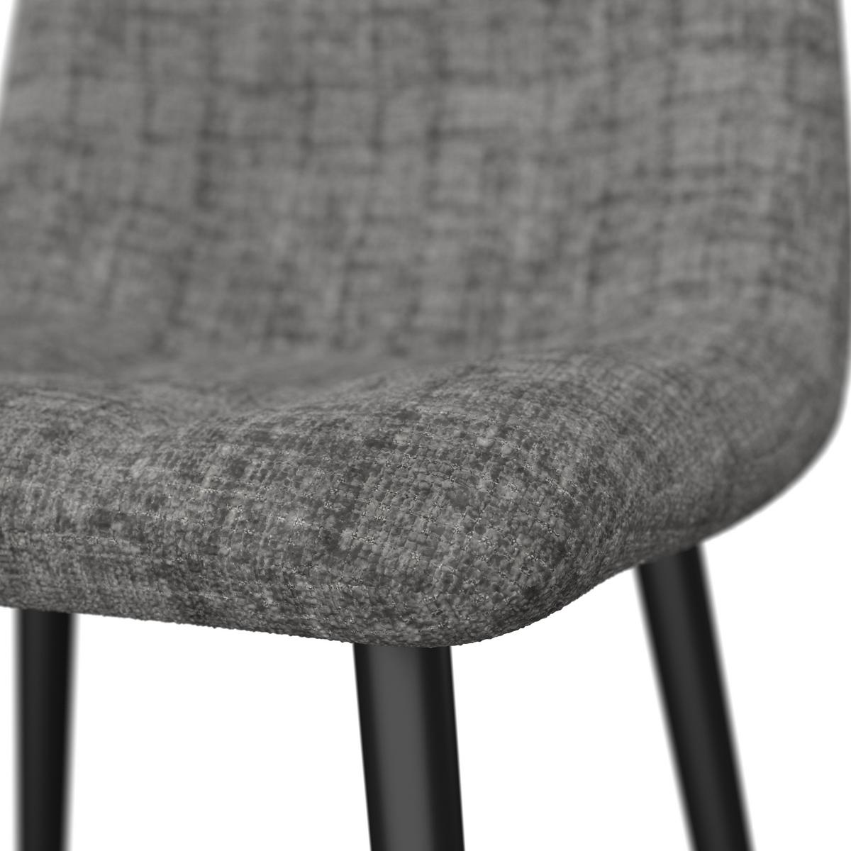 Stuhl Mino Hellgrau Webstoff Gepolstert - Hellgrau/Schwarz, MODERN, Holz/Textil (46/88/54cm) - Bessagi Home