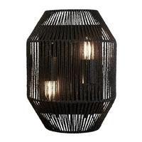 Falilámpa Wicker 11201-2bk - fekete, Design, műanyag/fém (24,5/30,5cm)