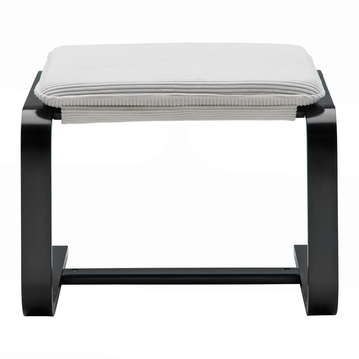 Hocker Manu II in Creme/Schwarz - Creme/Schwarz, MODERN, Holz/Textil (51/38/43cm) - Based