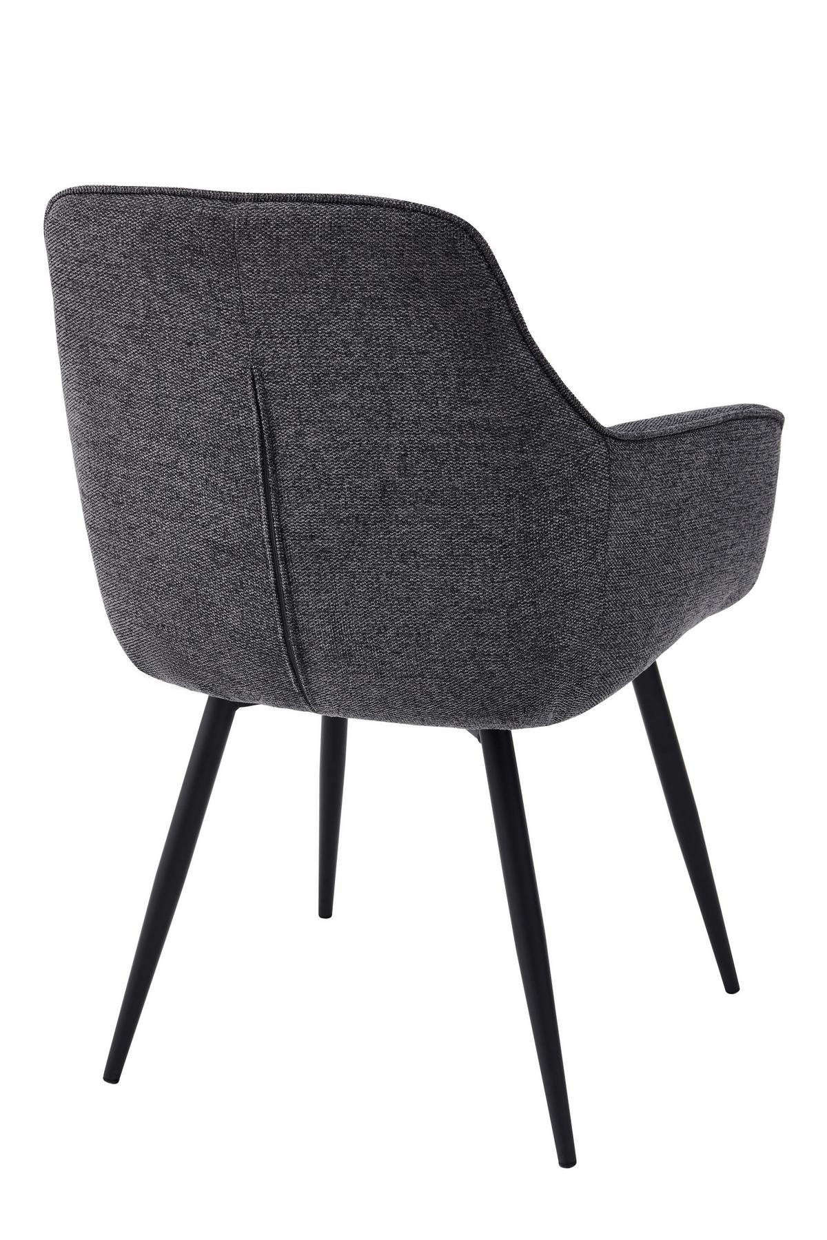ARMLEHNSTUHL-SET VERONA I S 2ER-SET - Anthrazit/Schwarz, MODERN, Textil/Metall (53/85/62cm) - P & B