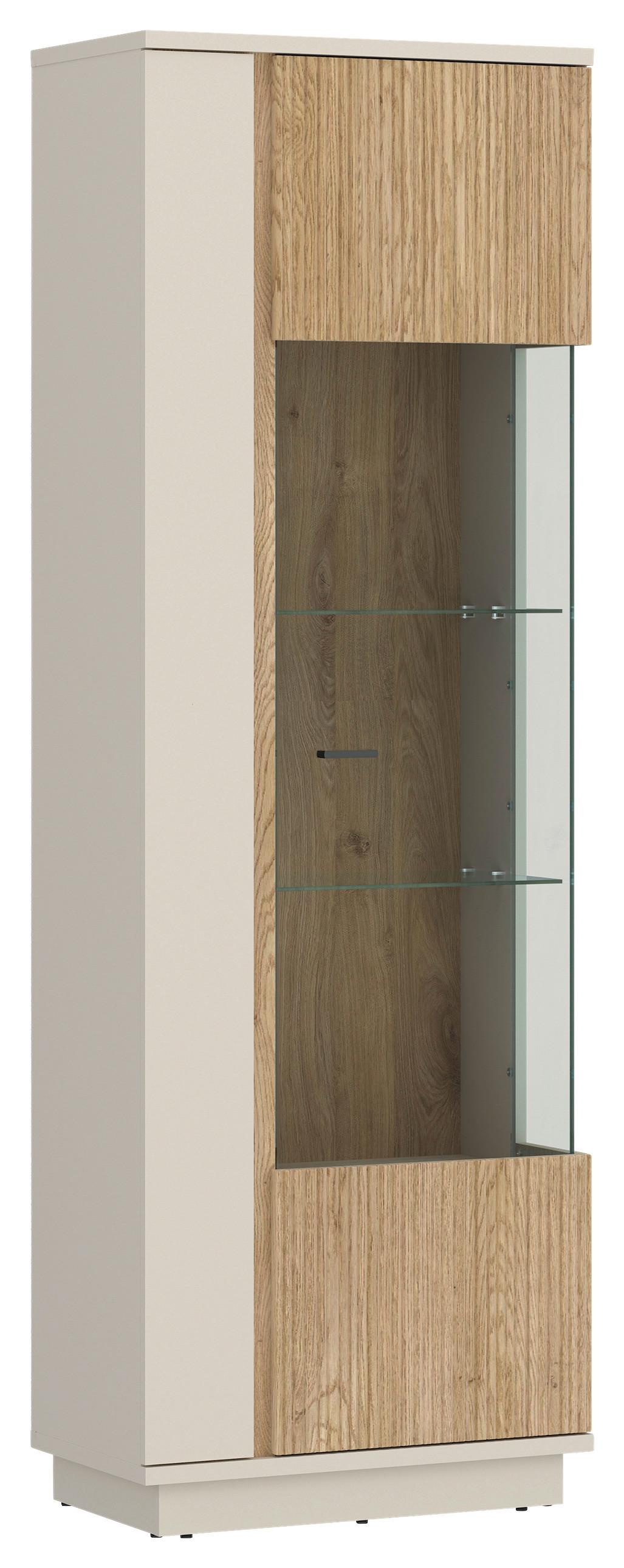 Vitrina Mosano - kašmir/boje hrasta, Trend, staklo/drvni materijal (62/189,5/40cm) - Modern Living