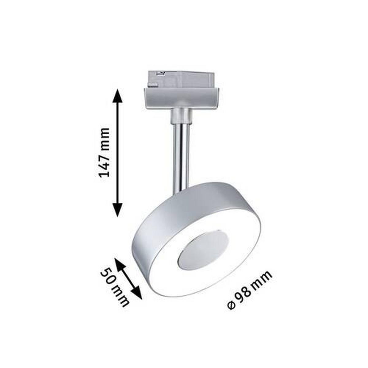 Schienensystem-Strahler Urail Circle Chromfarben ca. 14.7cm - Chromfarben, Basics, Kunststoff/Metall (9,8/14,7cm) - Paulmann