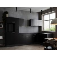 Kotna Kuhinja Brez Aparatov Oliver, 310x172cm - srebrne barve/črna, Design, kovina/leseni material (310/172cm) - Respekta