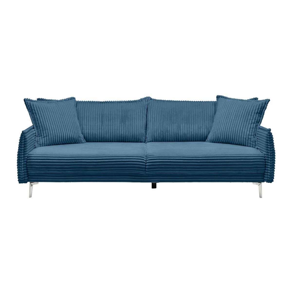 Mega Sofa Kiss - boje kroma/plava, Moderno, drvo/metal (241/90/117cm) - Mömax